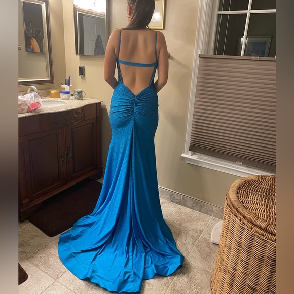 Blue Sherri Hill Dress - Picture 2 of 7
